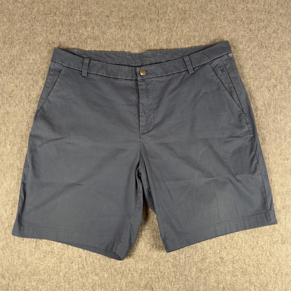 Lululemon Shorts Mens 38 Blue Chino 9 Inch Inseam Flat Front Casual Summer